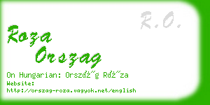 roza orszag business card